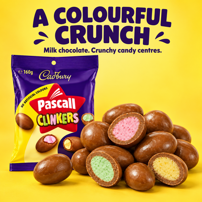Cadbury Pascall Clinkers with colourful crunchy candy centres